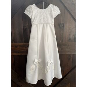 Flower Girl Dress Weddings Flowers‎ Beaded Satin A-line Long Dresses
